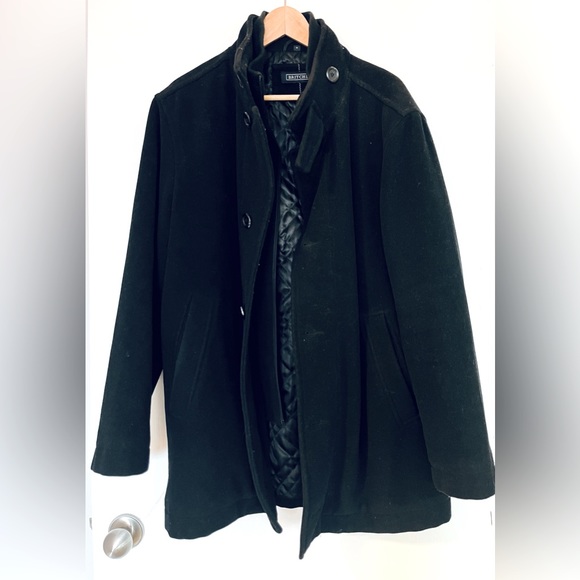 Black Men’s Wool Pea Coat - Picture 1 of 5